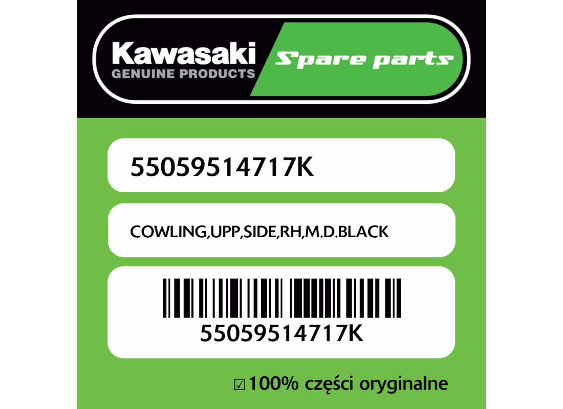 Owiewka górna boczna prawa M.D.BLACK Kawasaki