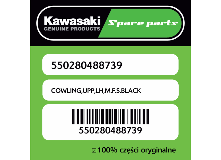 Owiewka górna lewa M.F.S.BLACK Kawasaki