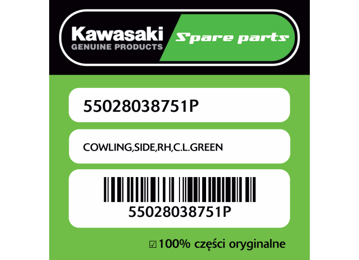 Owiewka boczna prawa C.L.GREEN Kawasaki