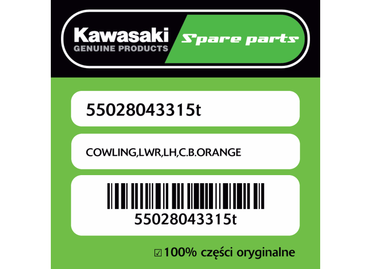 Owiewka dolna lewa C.B.ORANGE Kawasaki