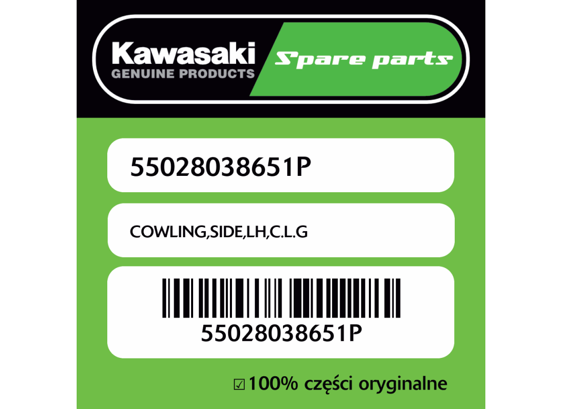 Owiewka boczna lewa C.L.G Kawasaki