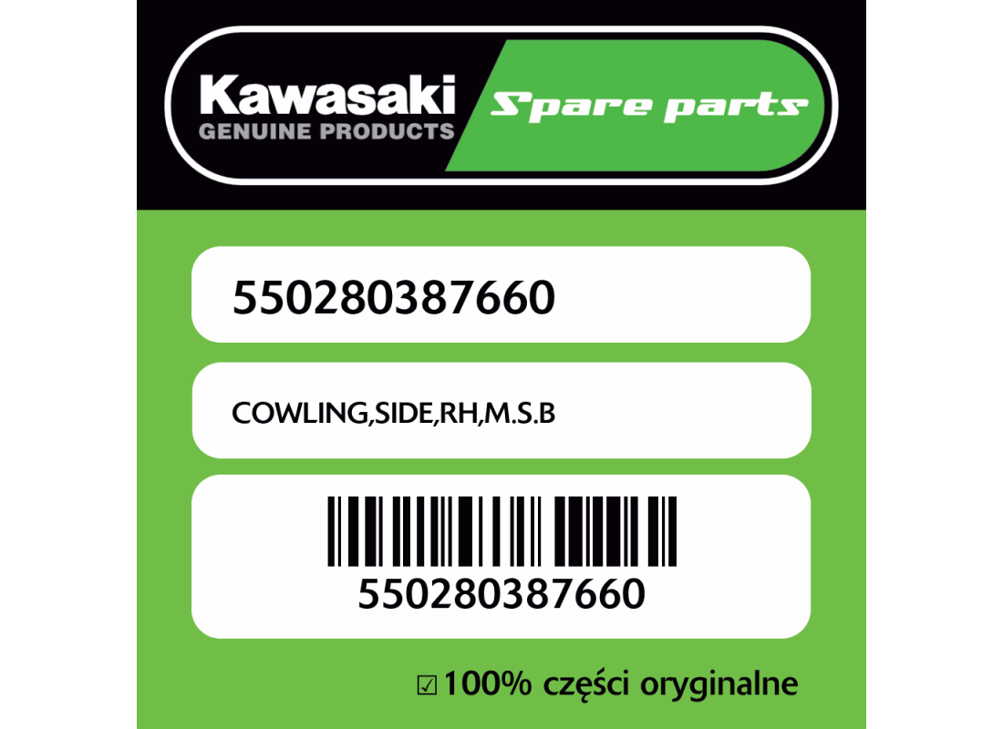 Owiewka boczna prawa M.S.B Kawasaki