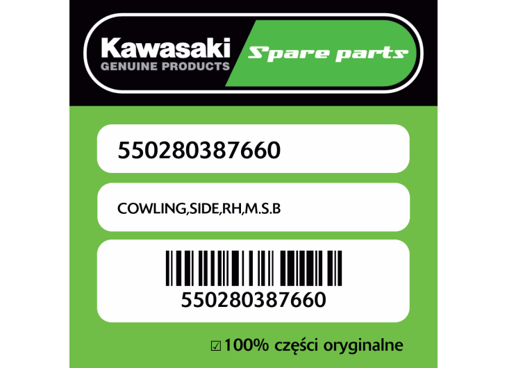 Owiewka boczna prawa M.S.B Kawasaki