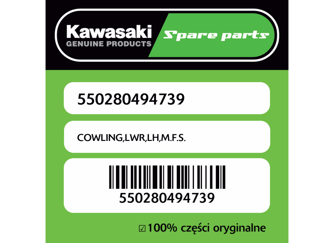 Owiewka dolna lewa M.F.S. Kawasaki