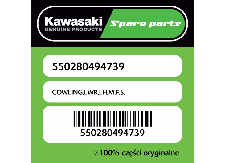 Owiewka dolna lewa M.F.S. Kawasaki
