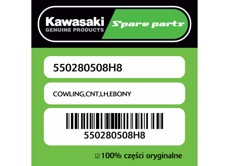 Owiewka centralna lewa EBONY Kawasaki