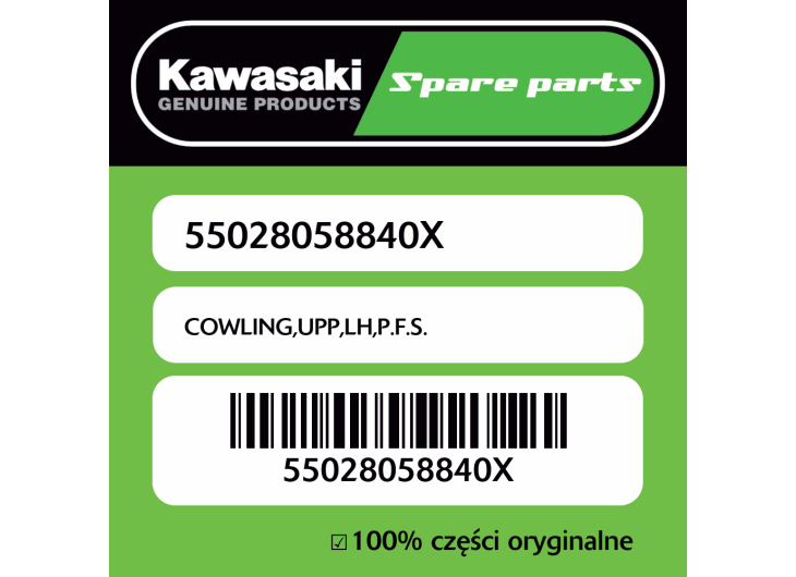 Owiewka górna lewa P.F.S. Kawasaki