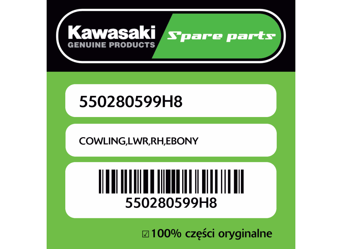 Owiewka dolna prawa EBONY Kawasaki