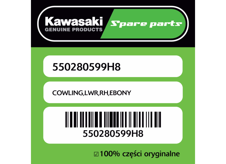 Owiewka dolna prawa EBONY Kawasaki