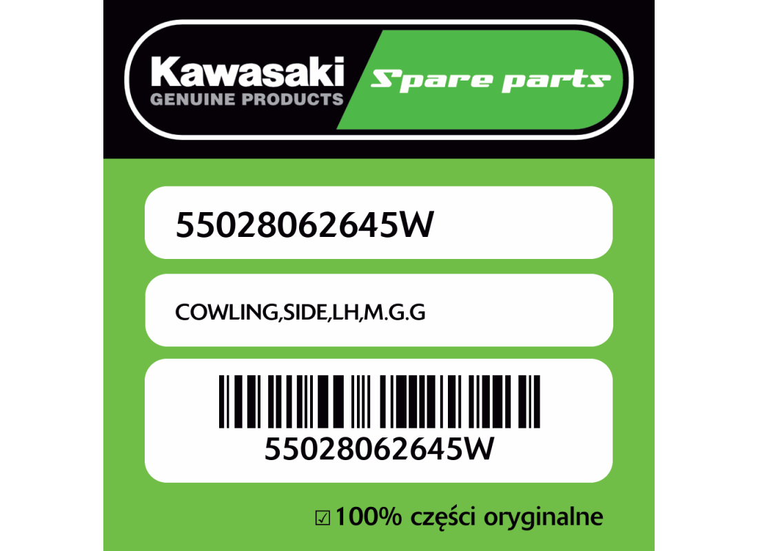 Owiewka boczna lewa M.G.G Kawasaki