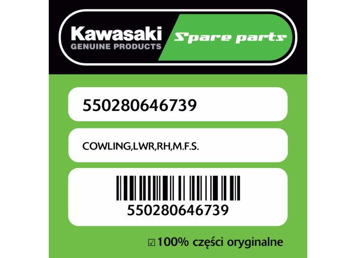Owiewka dolna prawa M.F.S. Kawasaki