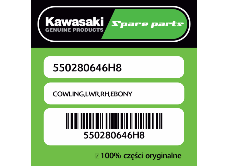 Owiewka dolna prawa EBONY Kawasaki