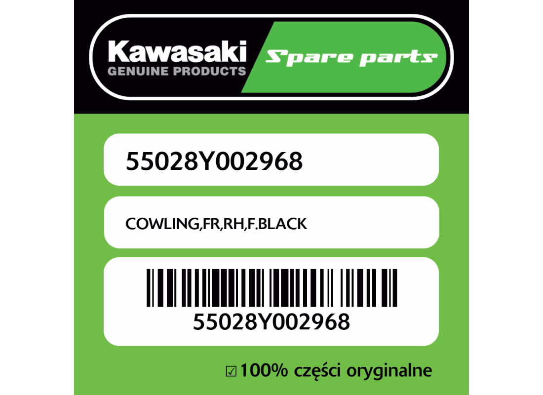 Owiewka przednia prawa F.BLACK Kawasaki