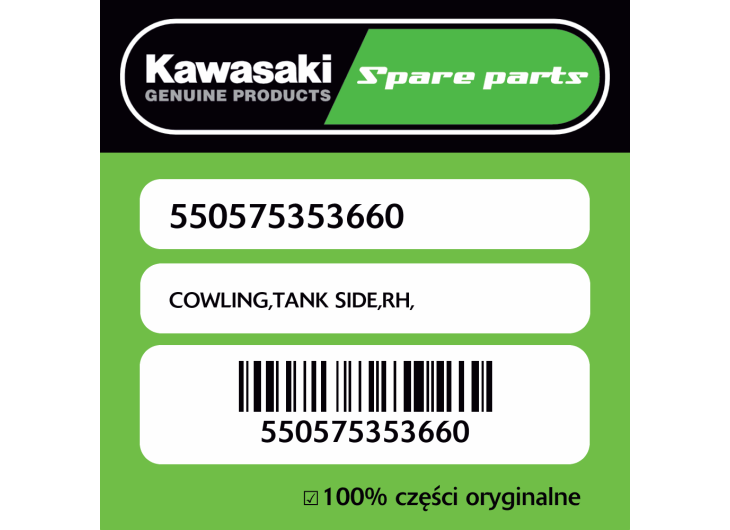 Obudowa zbiornika prawa Kawasaki