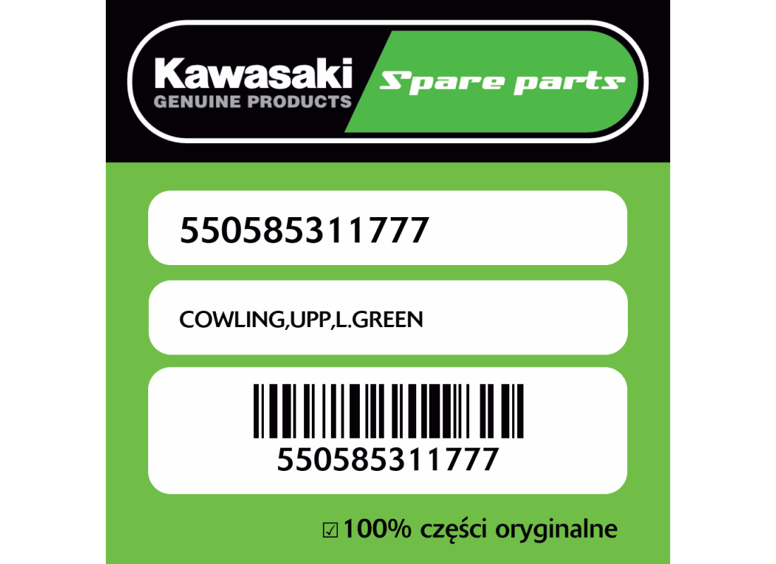 Owiewka górna L.GREEN Kawasaki