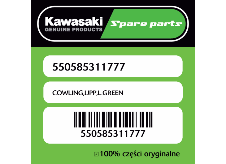 Owiewka górna L.GREEN Kawasaki