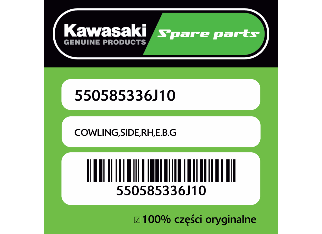 Owiewka boczna prawa E.B.G Kawasaki