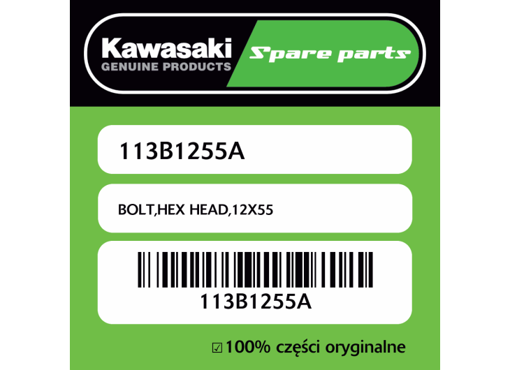 Śruba hex 12X55 Kawasaki