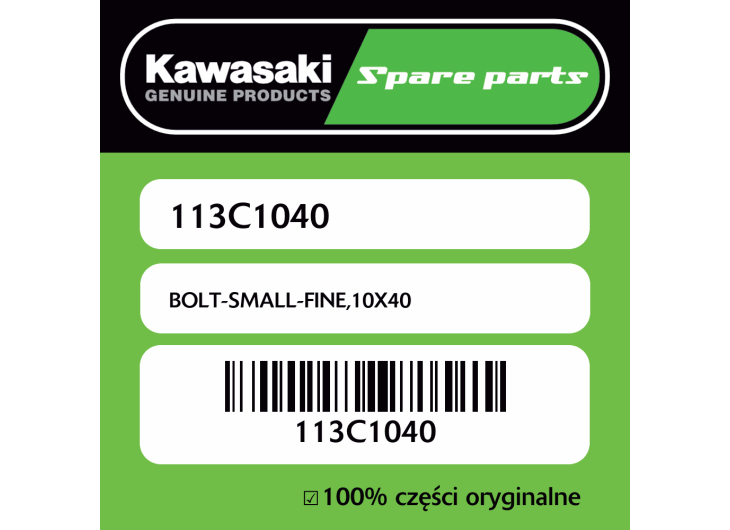 Śrubka z drobnym gwintem 10X40 Kawasaki