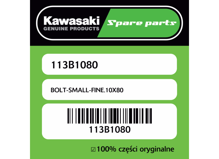 Śrubka z drobnym gwintem .10X80 Kawasaki