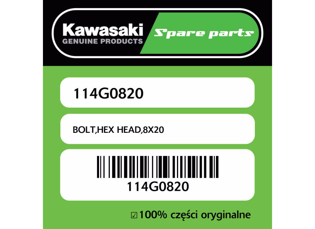 Śruba hex 8X20 Kawasaki