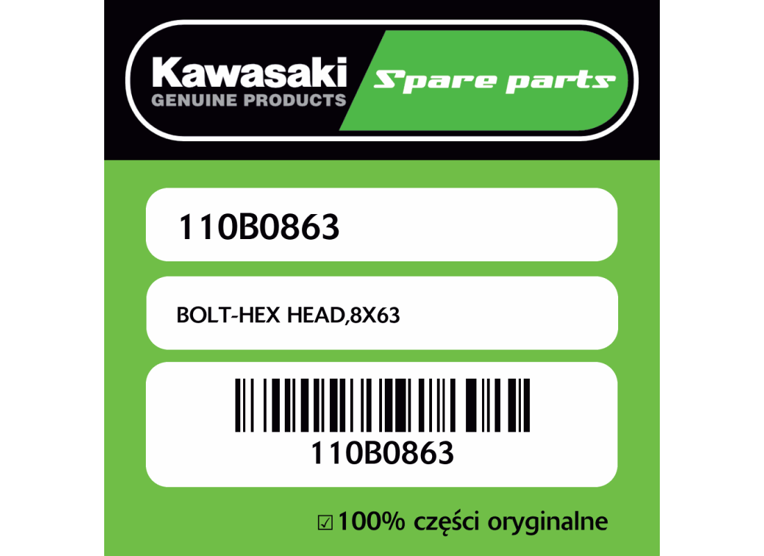 Śruba hex 8X63 Kawasaki