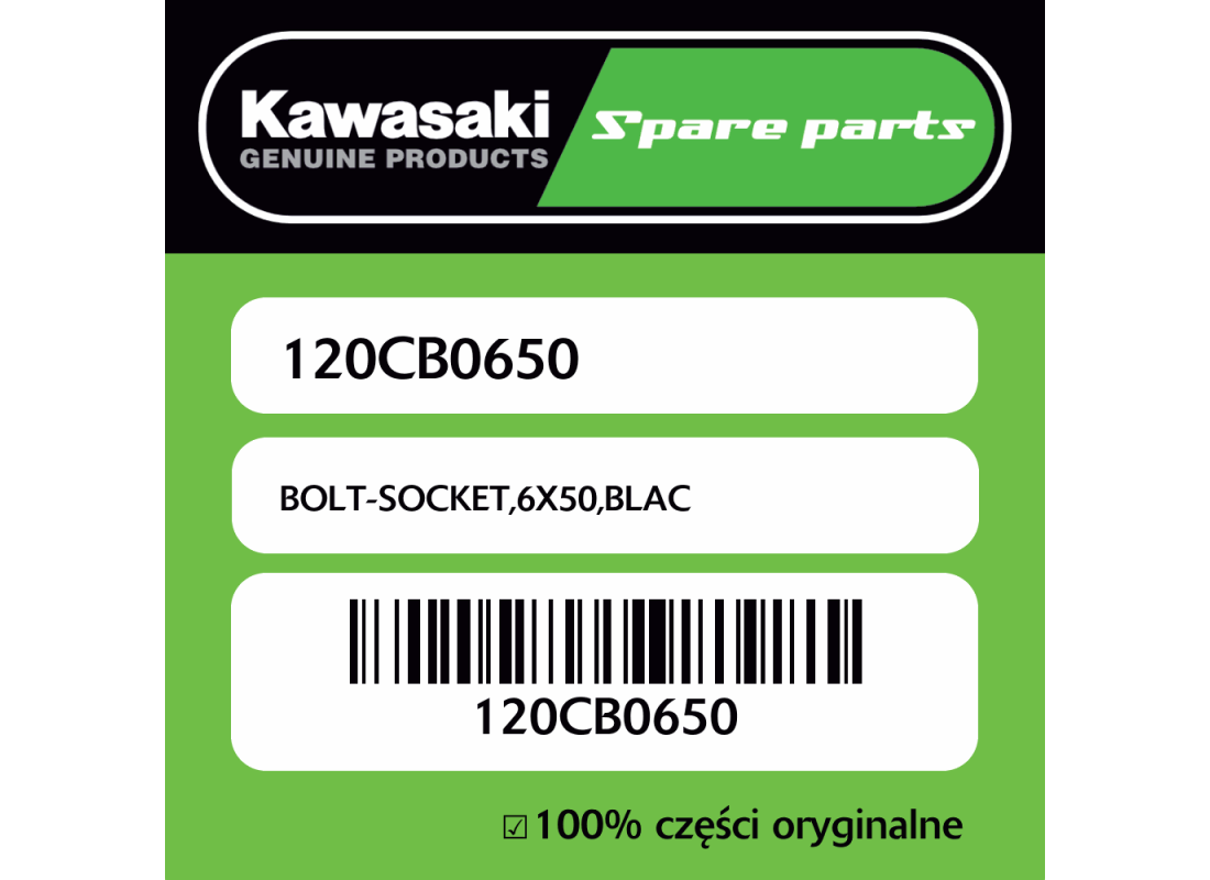 Śruba imbusowa 6X50 czarna Kawasaki