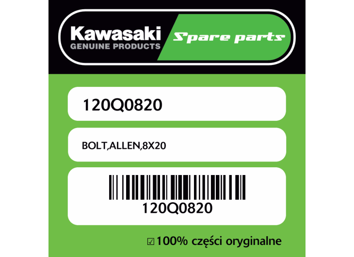 Śruba imbusowa 8X20 Kawasaki