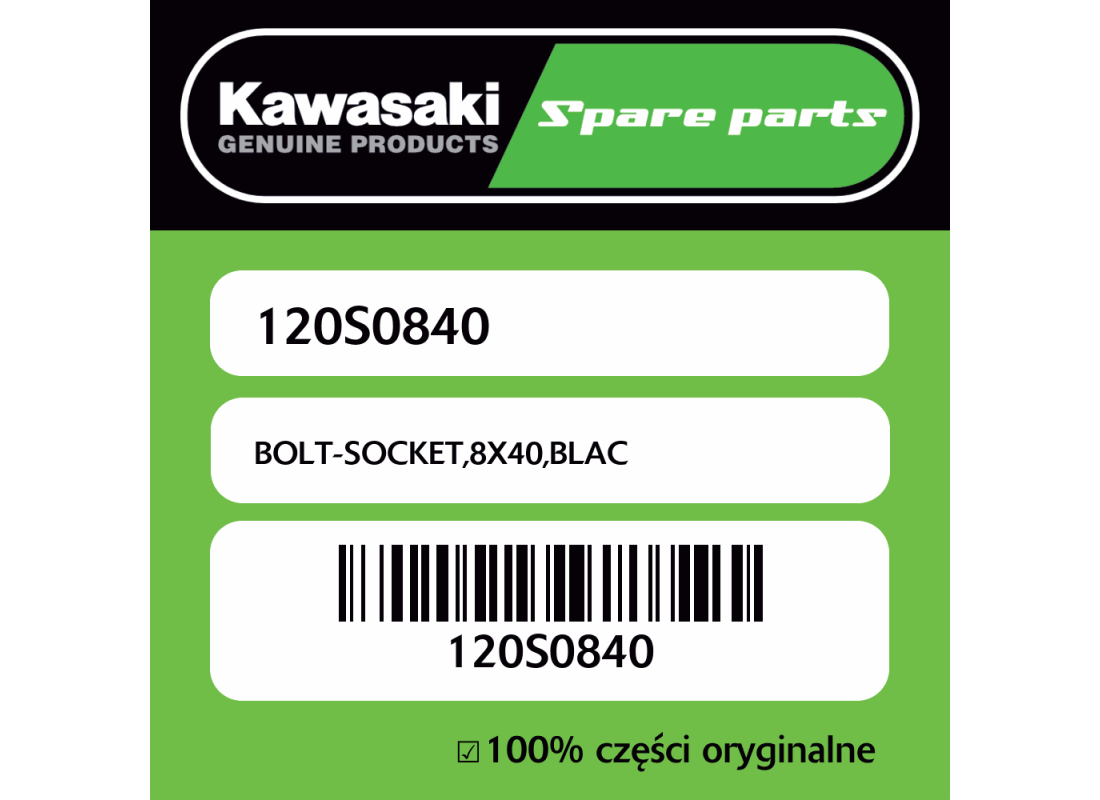 Śruba imbusowa 8X40 czarna Kawasaki