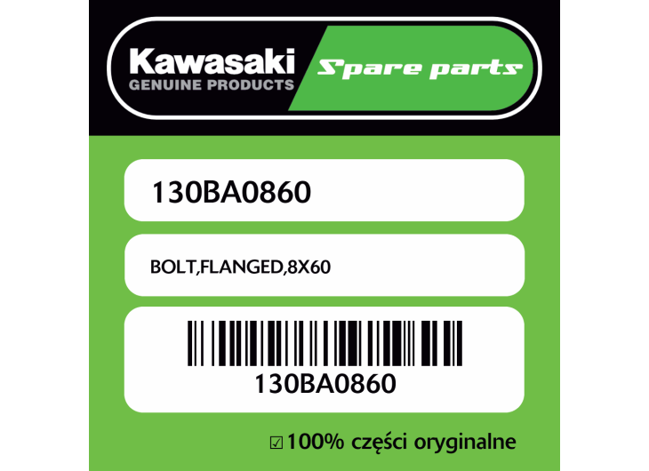 Śruba z kołnierzem 8X60 Kawasaki