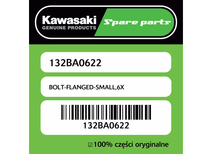 Śruba mała z kołnierzem 6X Kawasaki