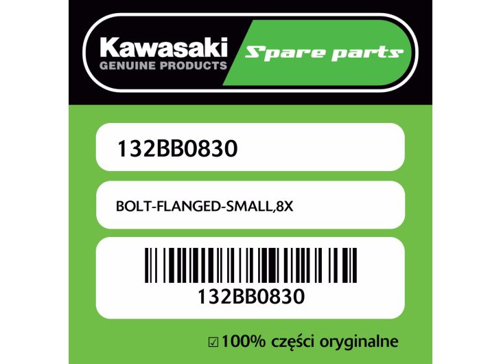 Śruba mała z kołnierzem 8X Kawasaki