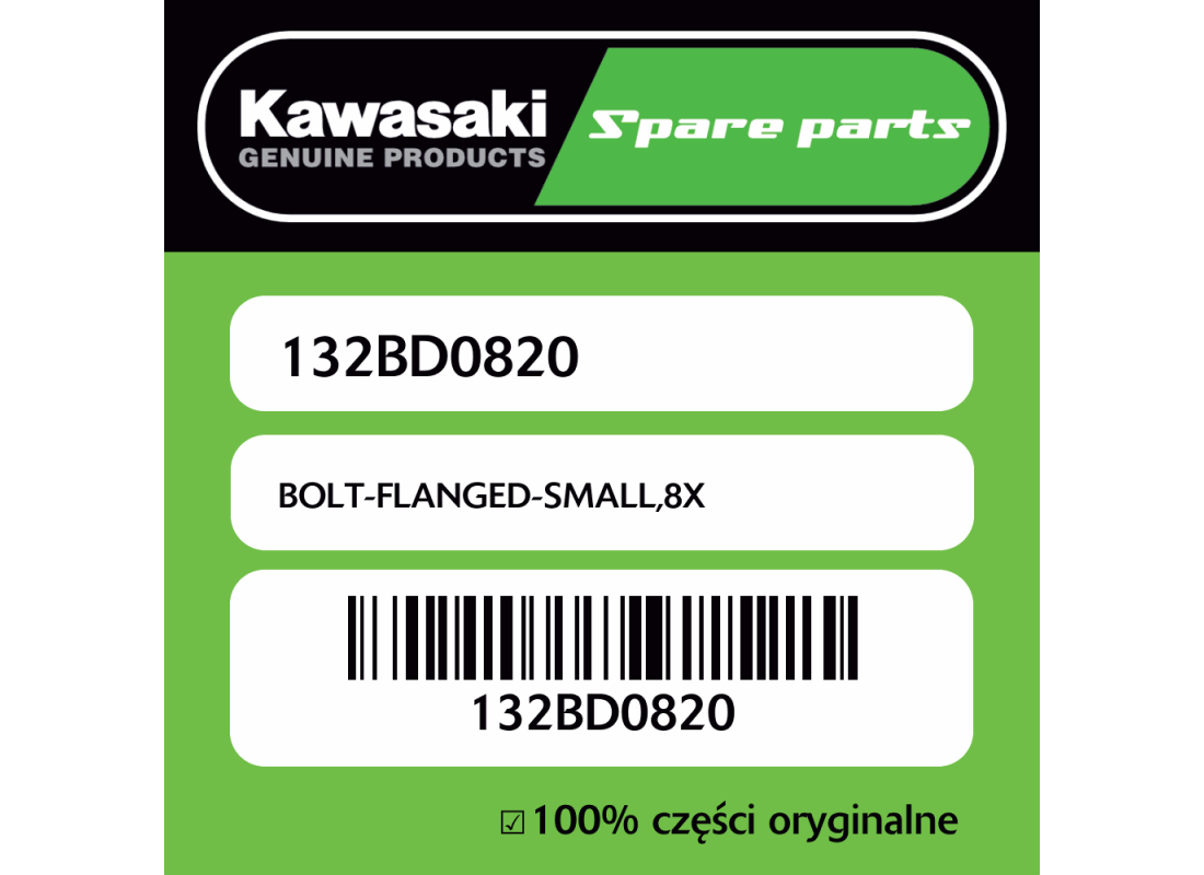 Śruba mała z kołnierzem 8X Kawasaki