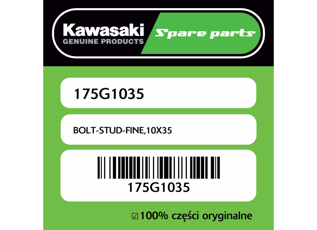 Śruba dwustronna drobny gwint 10X35 Kawasaki