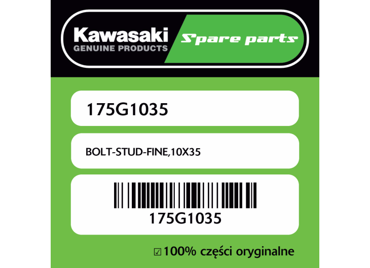 Śruba dwustronna drobny gwint 10X35 Kawasaki