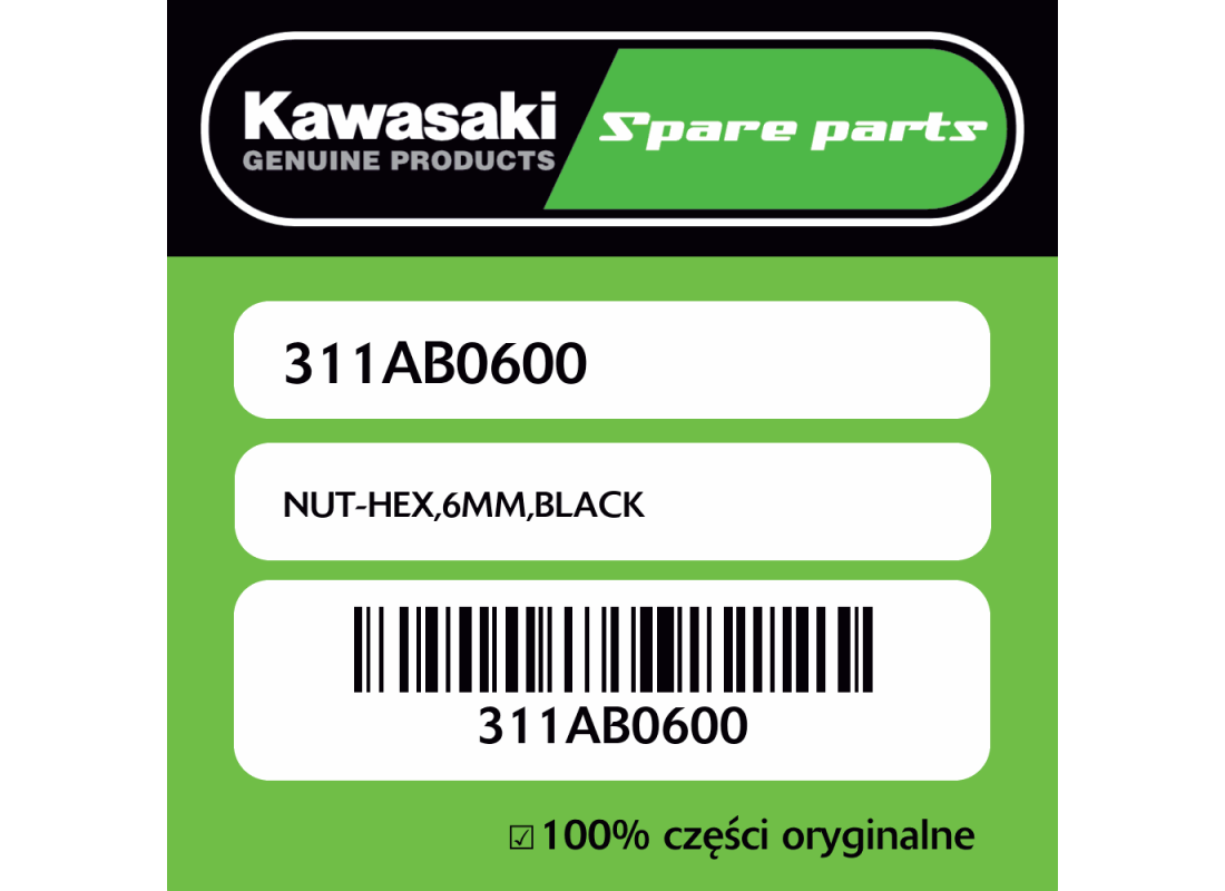 NUT-HEX,6MM,BLACK