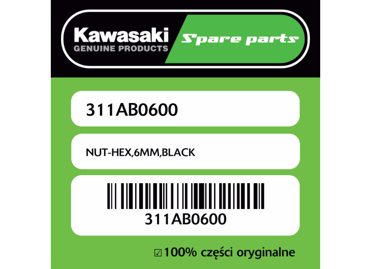 NUT-HEX,6MM,BLACK