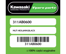NUT-HEX,6MM,BLACK