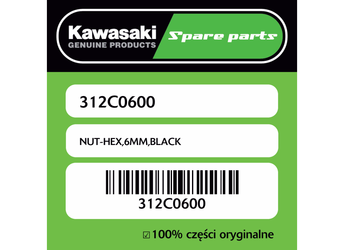 NUT-HEX,6MM,BLACK