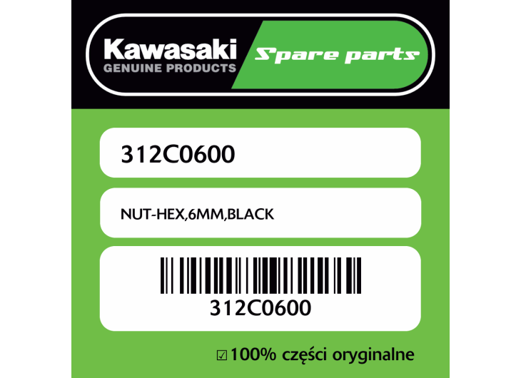 NUT-HEX,6MM,BLACK