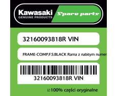 FRAME-COMP,F.S.BLACK Rama z nabitym numerem VIN