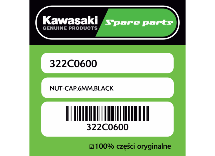 NUT-CAP,6MM,BLACK