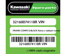 FRAME-COMP,F.S.BLACK Rama z nabitym numerem VIN.