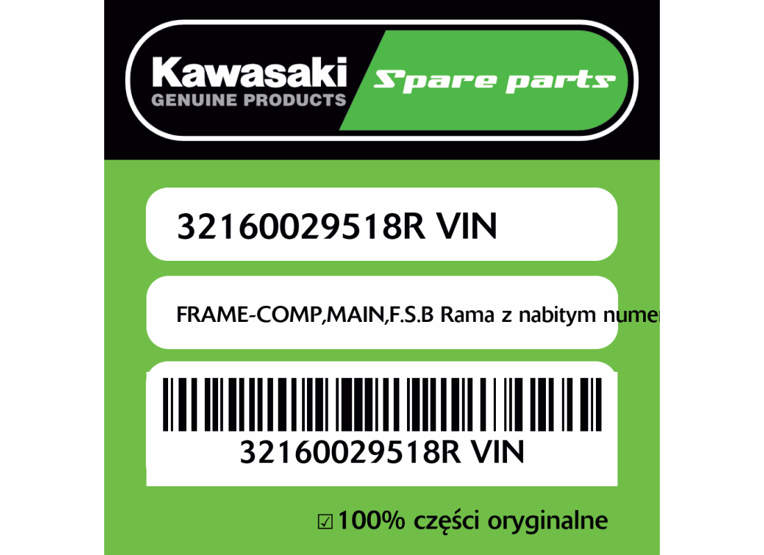 FRAME-COMP,MAIN,F.S.B Rama z nabitym numerem VIN.