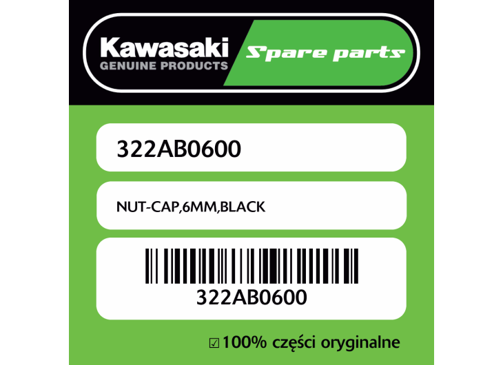 NUT-CAP,6MM,BLACK