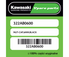 NUT-CAP,6MM,BLACK