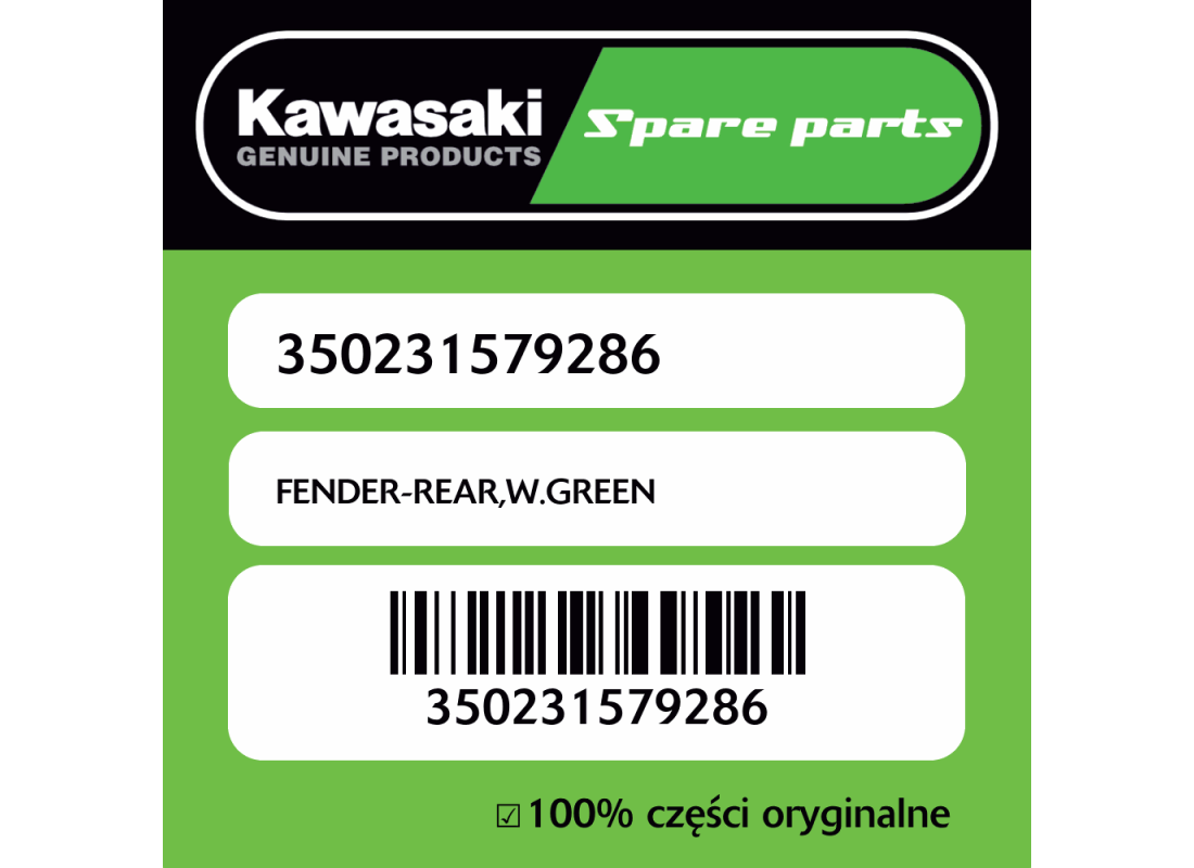 FENDER-REAR,W.GREEN