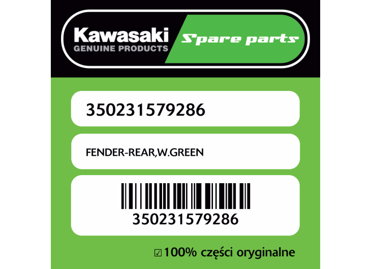 FENDER-REAR,W.GREEN
