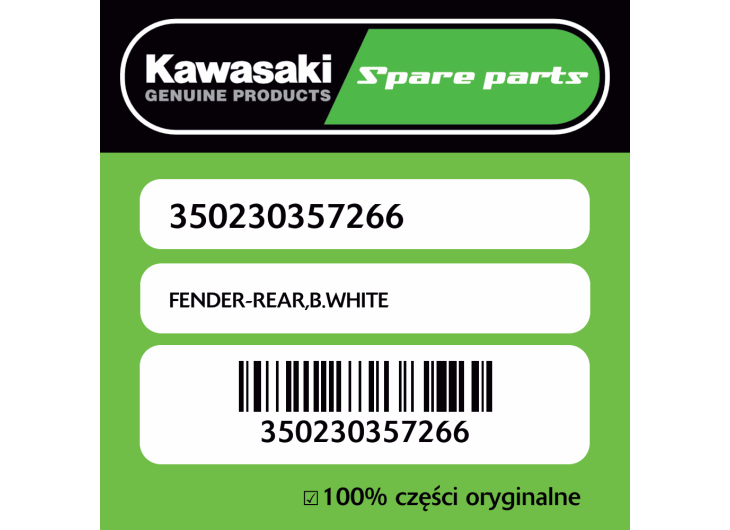 FENDER-REAR,B.WHITE
