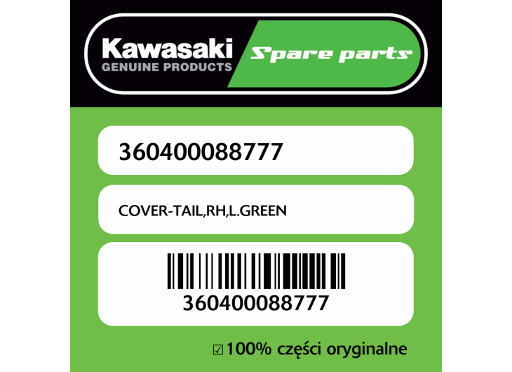 COVER-TAIL,RH,L.GREEN